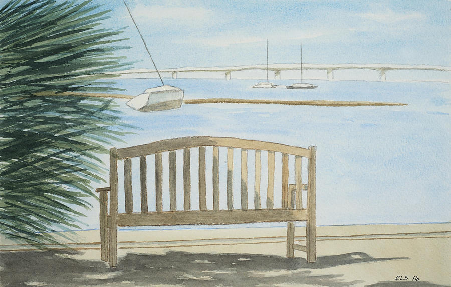 Sittin At the Dock of the Bay, Selby Gardens, Sarasota, FL Painting by Cynthia Schoeppel