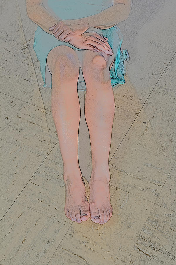 Sitting Barefoot on Floor Mixed Media by Kellice Swaggerty