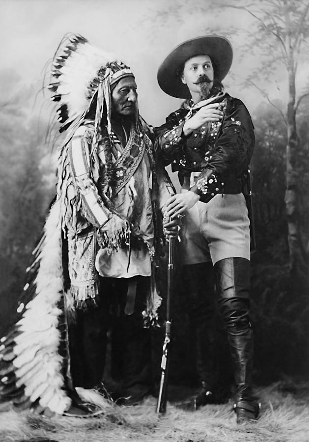 Sitting Bull and Buffalo Bill - 1897 Photograph by War Is Hell Store