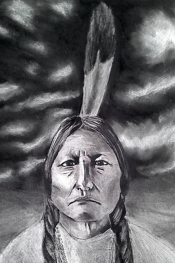 Sitting Bull Drawing by Benjamin Gassmann Pixels