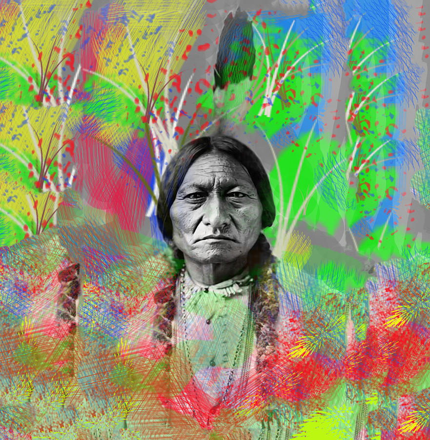 Sitting Bull in Abstract Photograph by Bill Cannon
