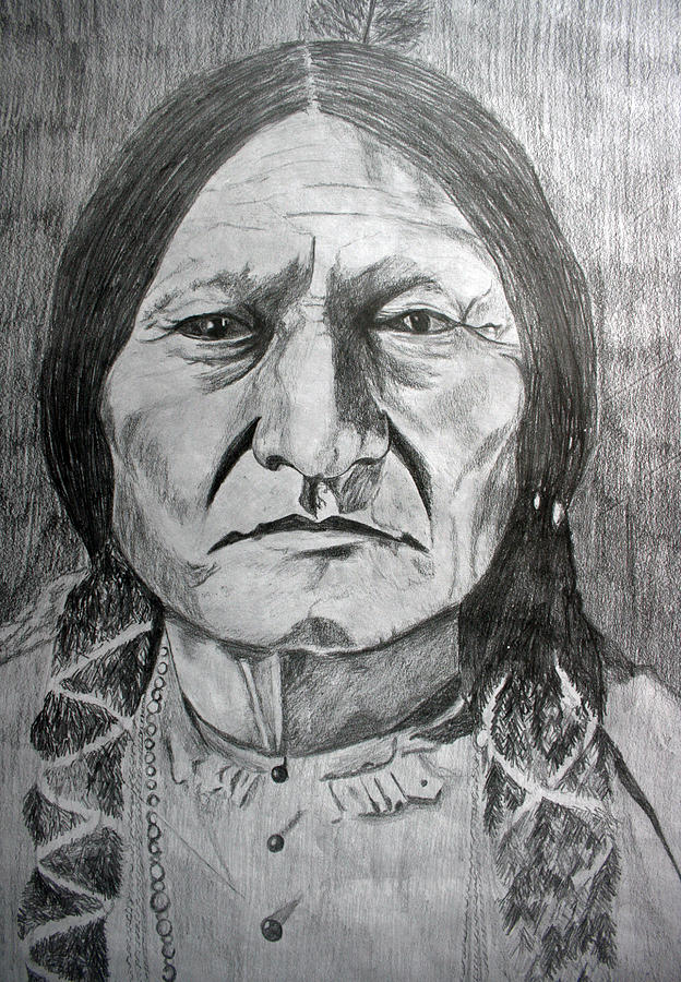 Sitting Bull Drawing by Jan Boesen Fine Art America