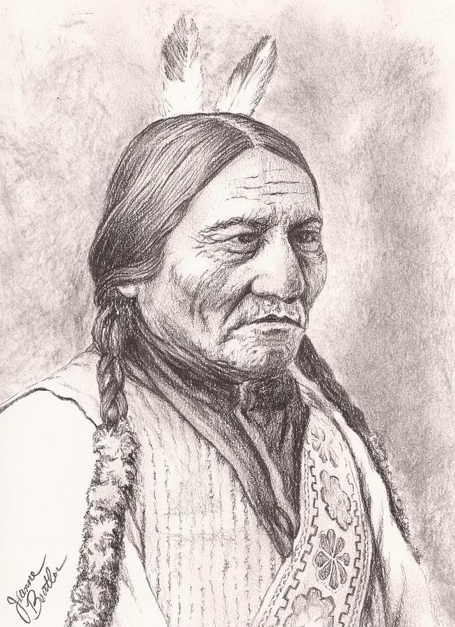 Sitting Bull Drawing by Jeanne Beutler