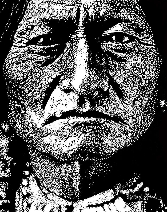 Black And White Painting - Sitting Bull by Max Eberle