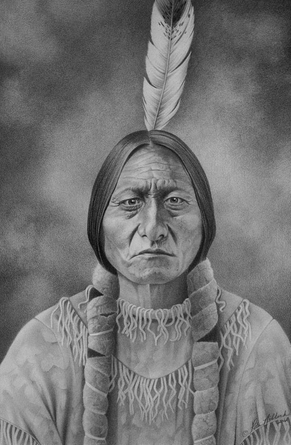 Sitting Bull Drawing by Rita Niblock