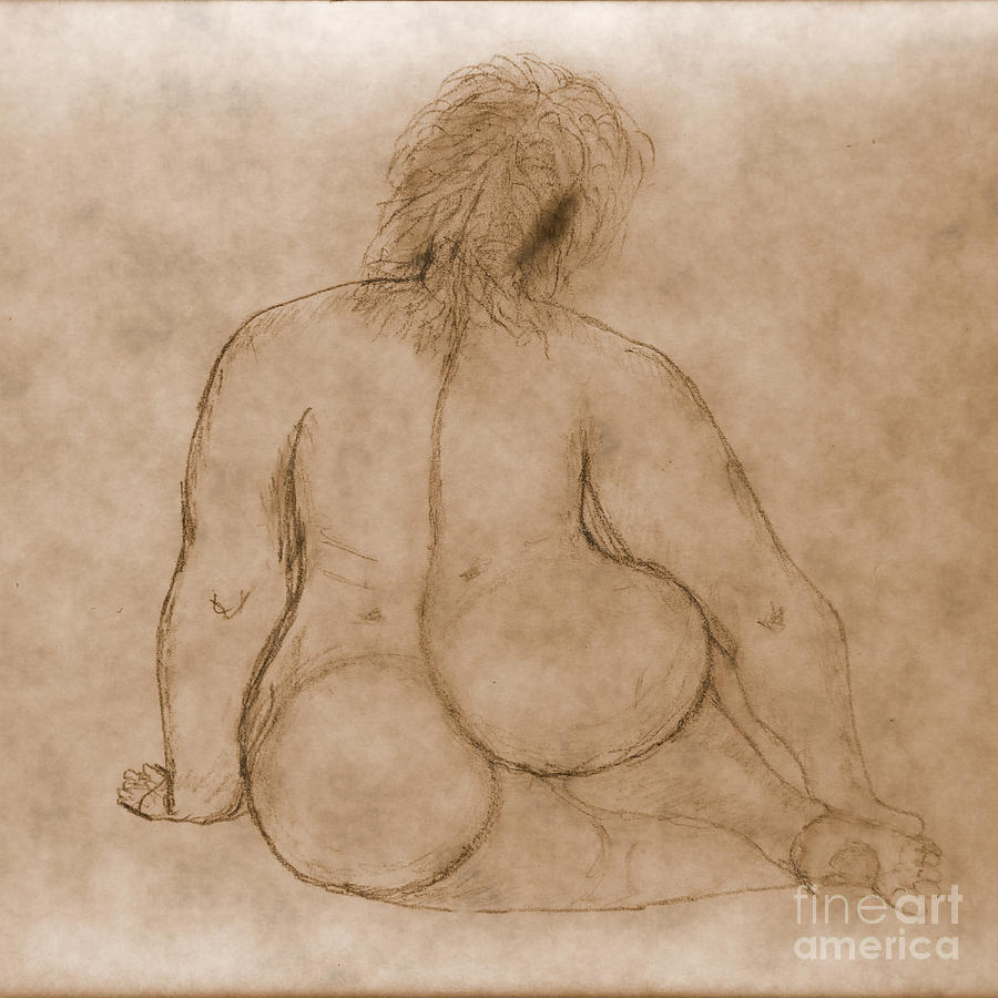Sitting fat nude woman Photograph by Vladi Alon