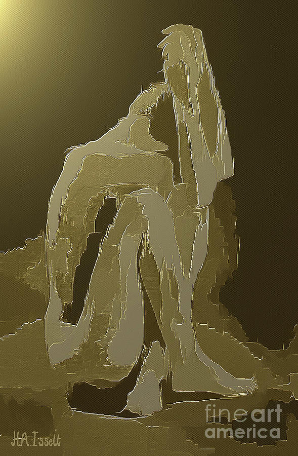 Sitting Gold - tromp loeil Digital Art by Humphrey Isselt