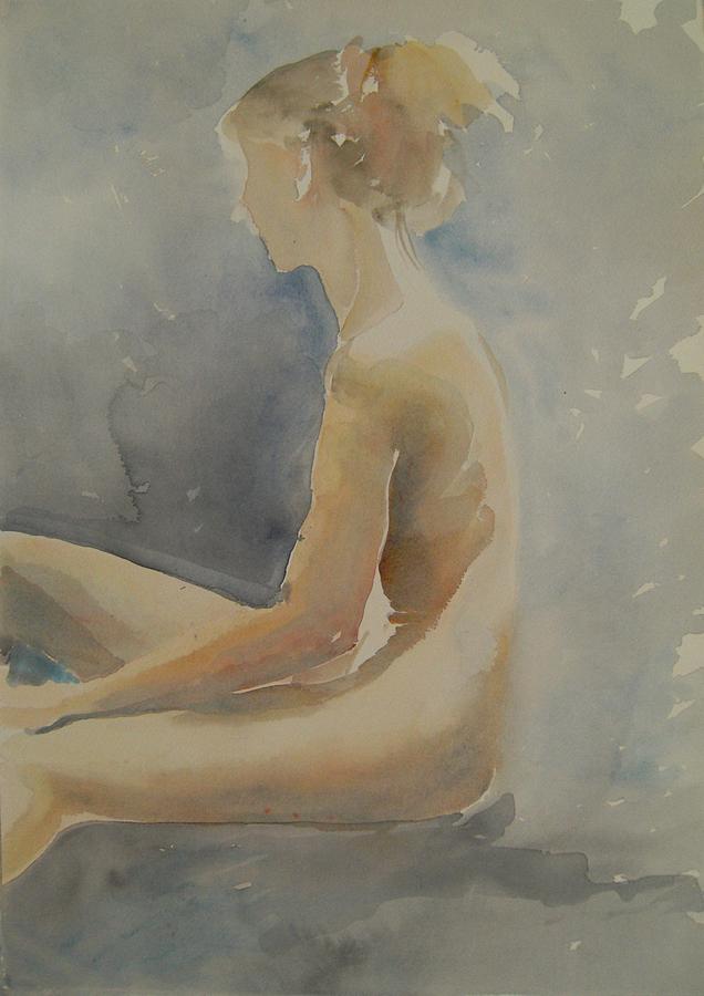 Sitting in air of sun Painting by Marica Ohlsson