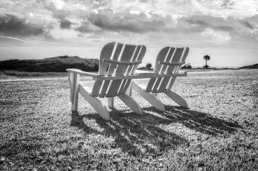 Sitting in the Sun Black and White Photograph by Debra and Dave Vanderlaan