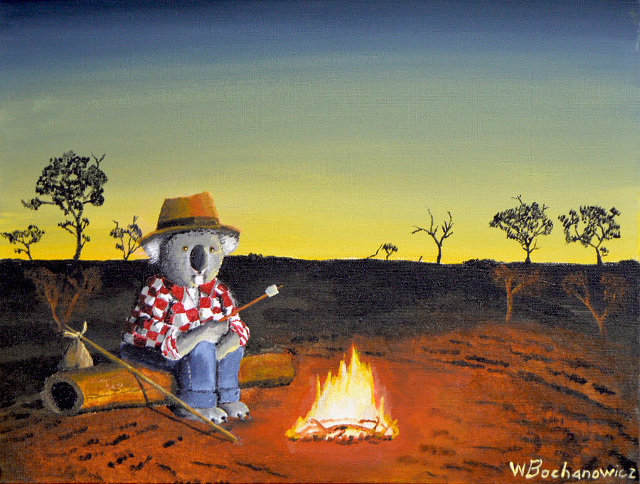 Sitting Near the Fire Painting by Winton Bochanowicz