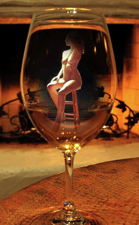 Sitting Nude In Glass Photograph by Shirley Anderson