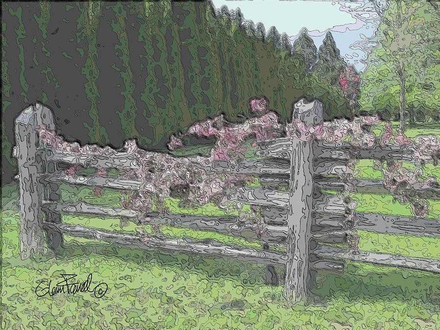 Flower Painting - The Fence by Glenn Farrell