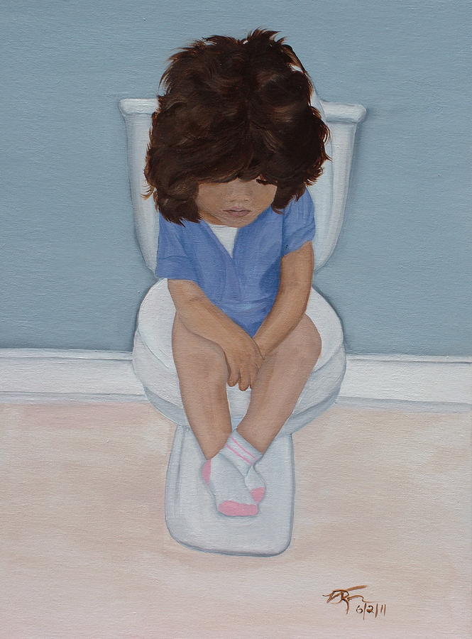 Portrait Of A Child Painting - Sitting Pretty by Vickie Roche