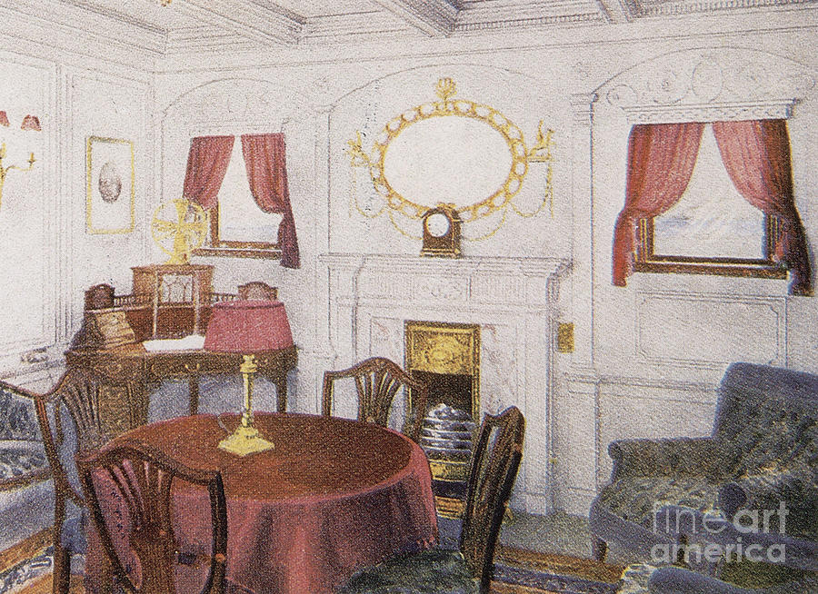 Sitting Room In Titanic Photograph by Photo Researchers