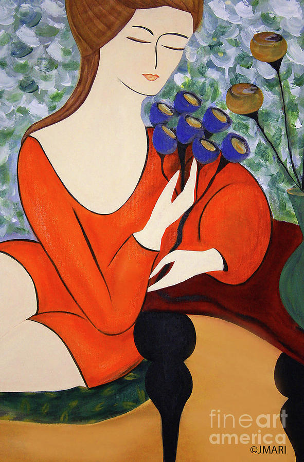 Sitting Women Painting by Jacquelinemari