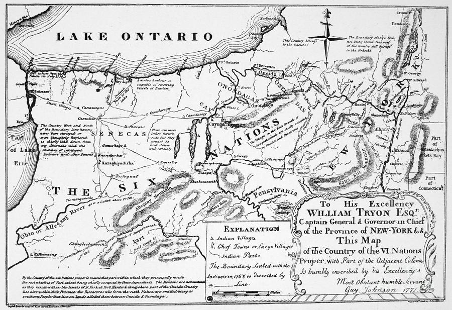 Six Nations Map 1771 Drawing by Guy Johnson