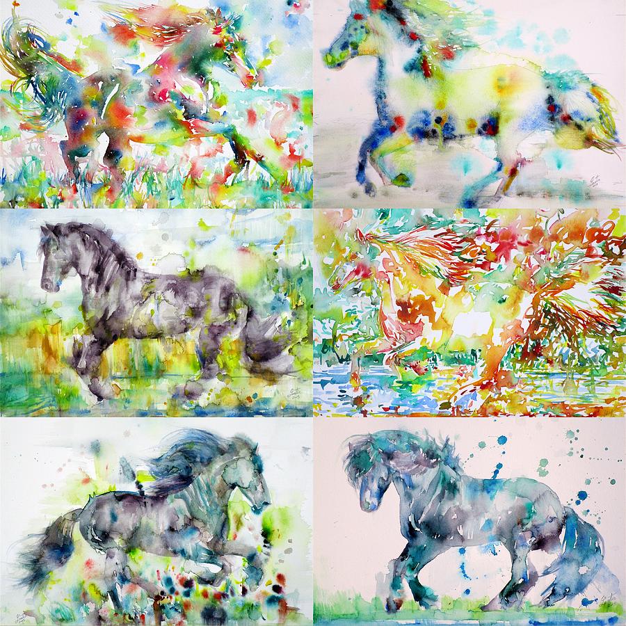 Six Stallions Painting by Fabrizio Cassetta