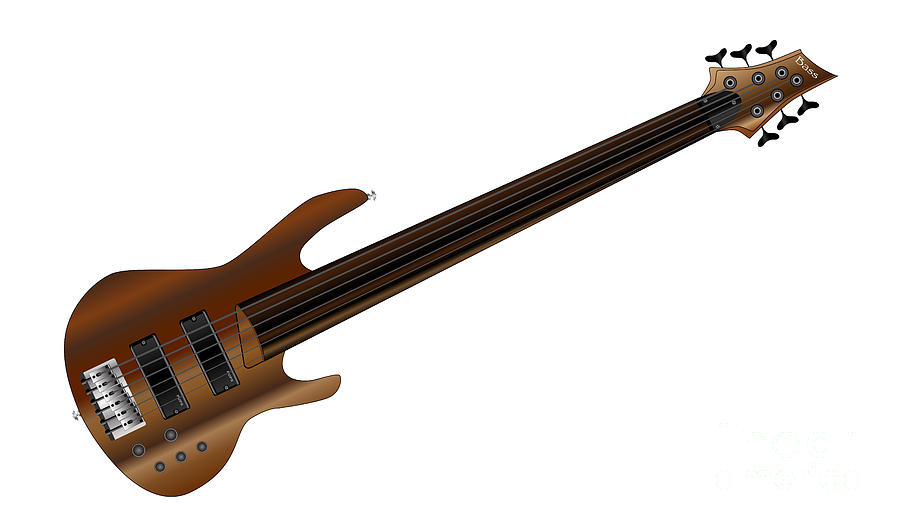Six String Fretless Bass Digital Art by Bigalbaloo Stock Pixels.