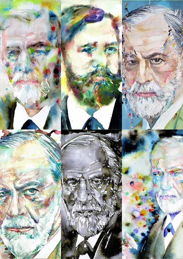 Six Times Sigmund Freud Painting by Fabrizio Cassetta