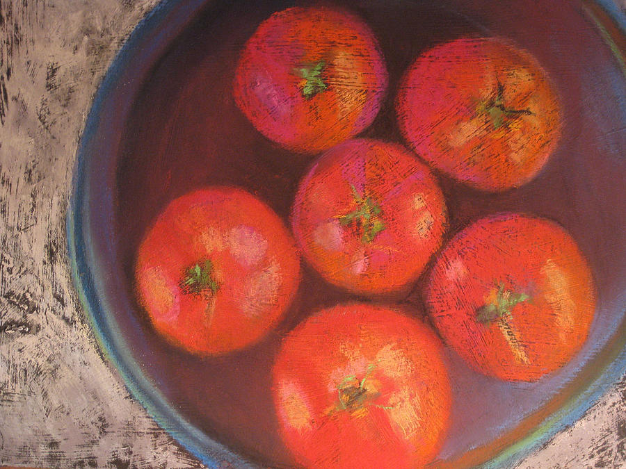 Six Tomatoes Pastel by Constance Gehring