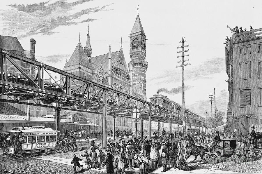 New York City Photograph - Sixth Avenue El Train 1878 by Omikron