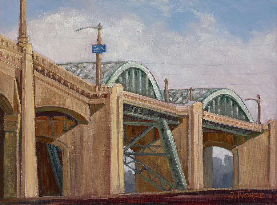 Sixth Street Bridge Painting by Jane Thorpe