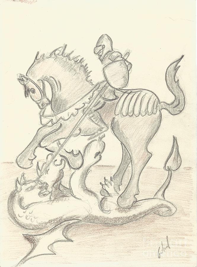 SJorge e o Dragao Drawing by Gabriel Coelho SJorge e o Dragao Drawing by Gabriel Coelho