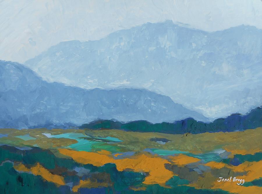Mountain Painting - Skagit Flats in Casein by Janel Bragg