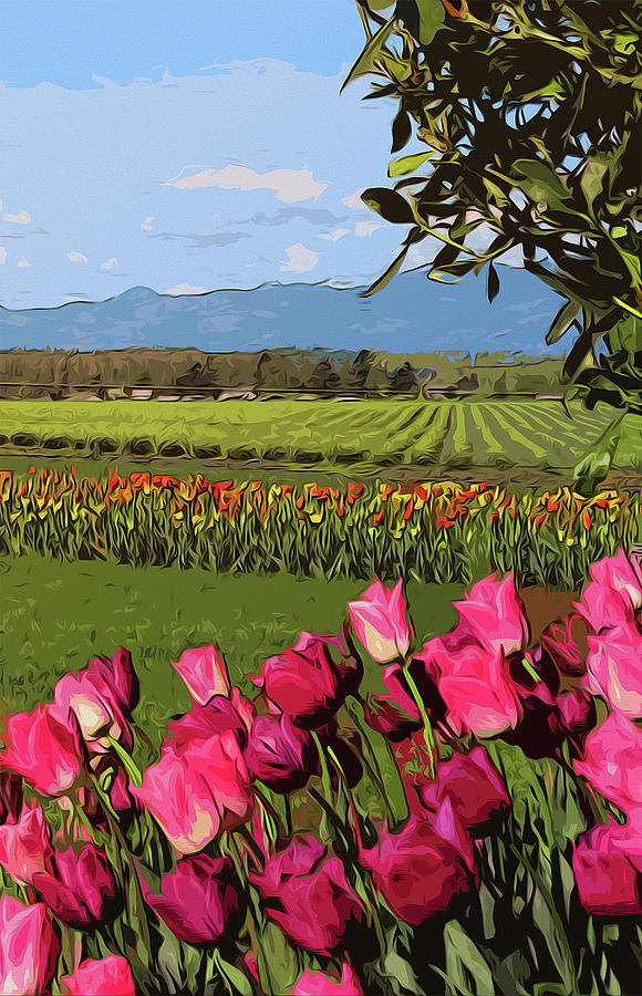 Skagit Valley - Landscapes of America Painting by AM FineArtPrints