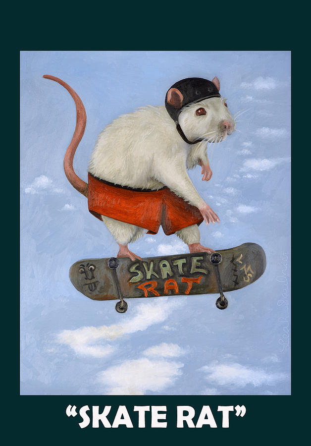 Skate Rat with Lettering Painting by Leah Saulnier The Painting Maniac