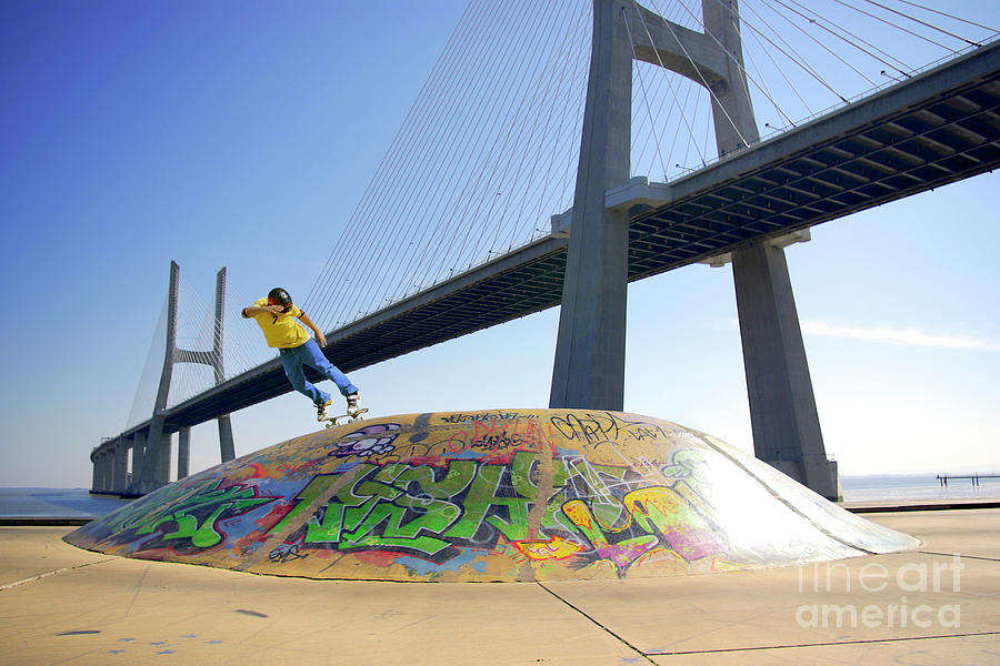 Bridge Photograph - Skate Under Bridge by Carlos Caetano