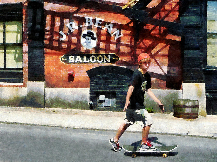 Skateboarder in Bristol RI Photograph by Susan Savad