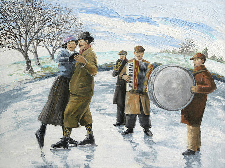 Ice Skating Painting - Skaters Waltz by Paula McHugh Ice Skating Painting - Skaters Waltz by Paula McHugh
