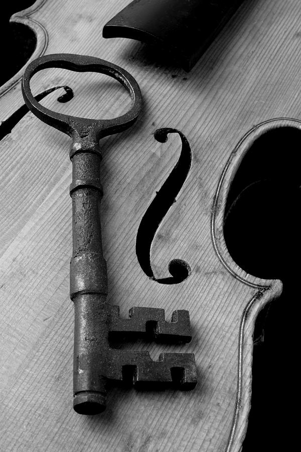 Skeleton Key On Violin Photograph by Garry Gay