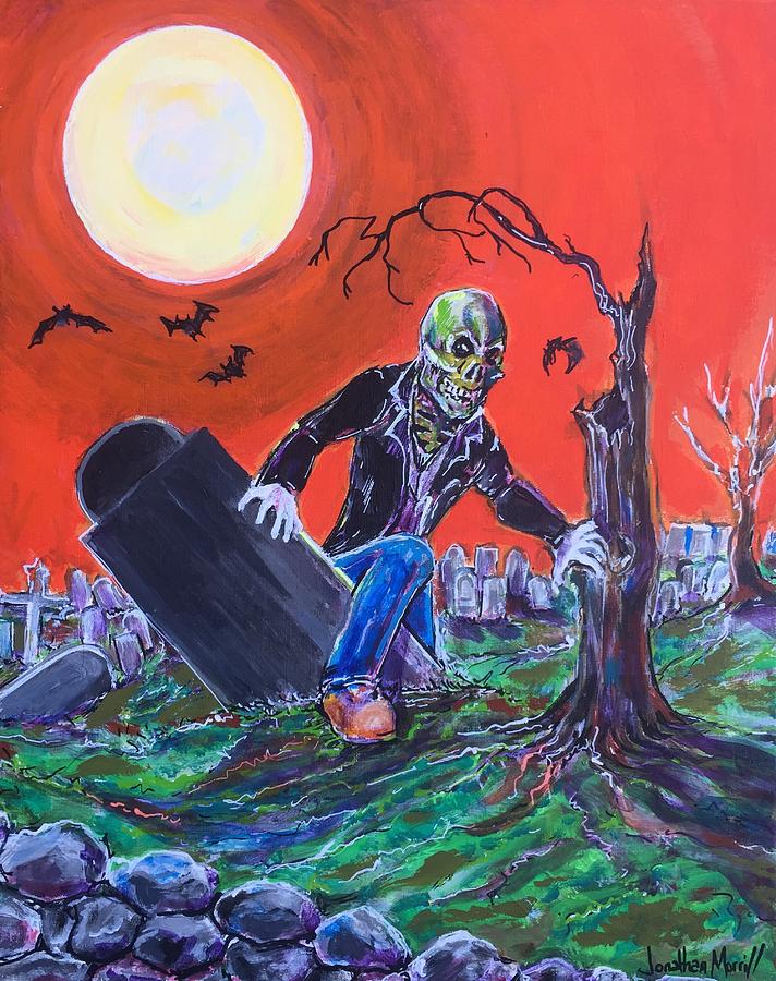 Skeleton Man Rising Painting by Jonathan Morrill
