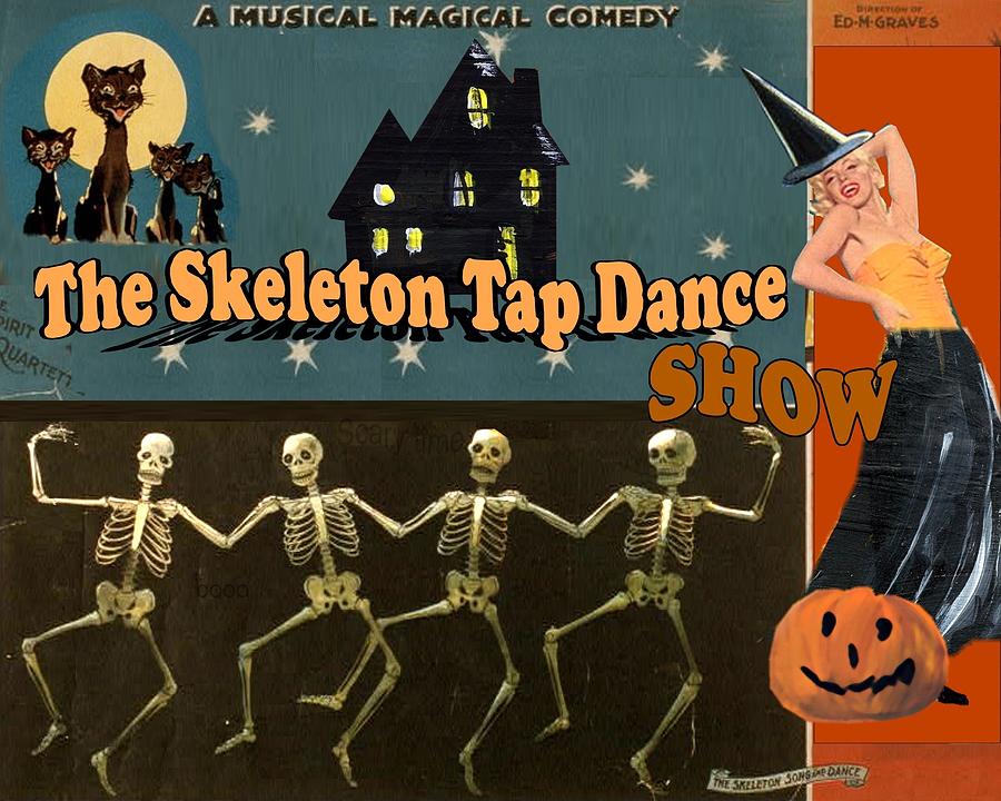 Halloween Painting - Skeleton Tap Dance Show by Follow Themoonart