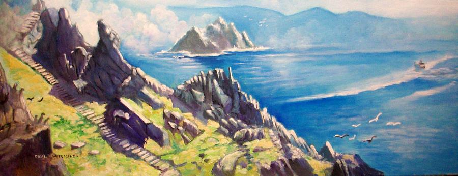 Skelligs County Kerry Ireland Painting by Paul Weerasekera