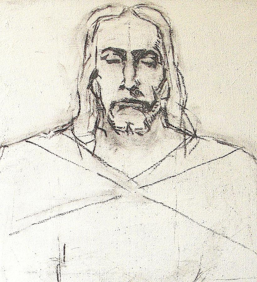 Sketch A of Christ Drawing by G Cuffia