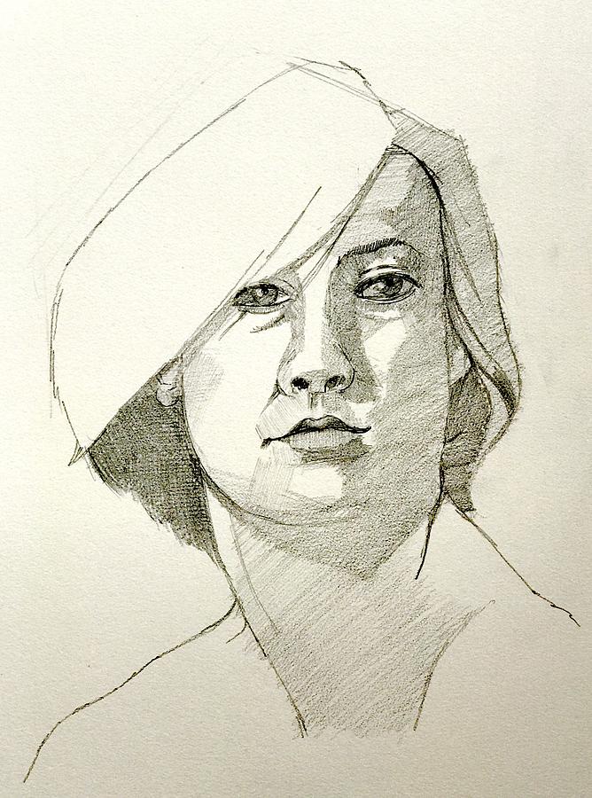 Sketch for Anne Drawing by Ray Agius