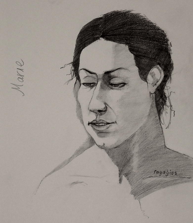 Sketch for Marie 2 Drawing by Ray Agius