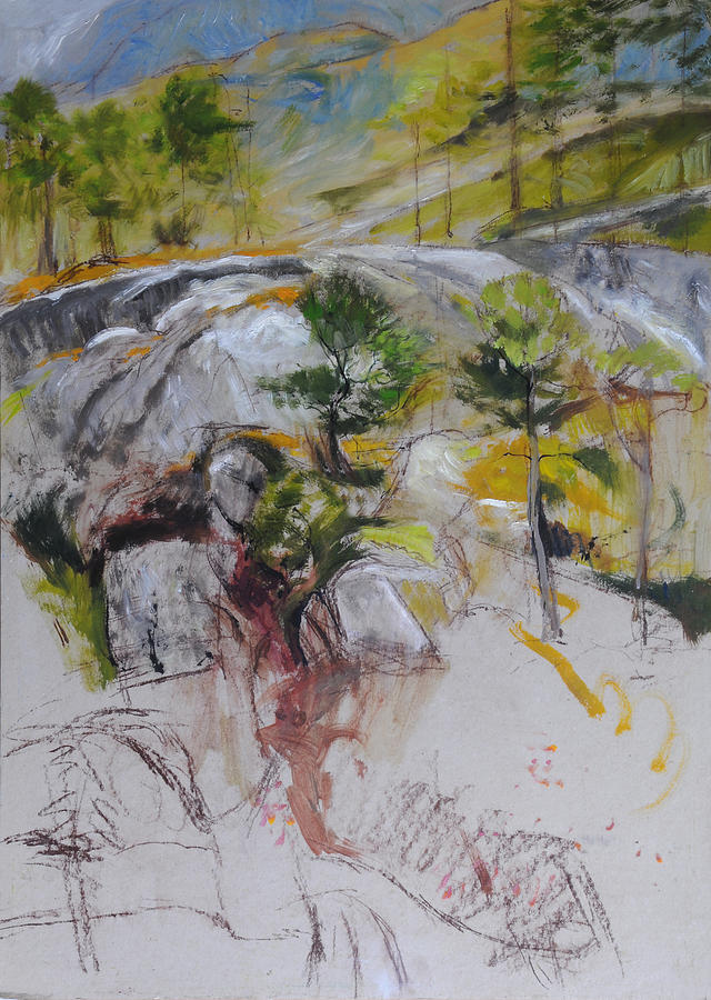 Sketch for Ogwen painting Painting by Harry Robertson