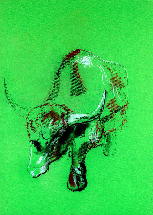 Sketch Of A Buffalo  By Ivailo Nikolov Pastel