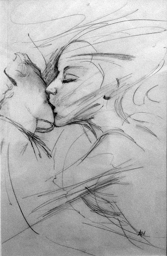 Sketch Of Summer S Kiss Drawing By Amy Vialpando