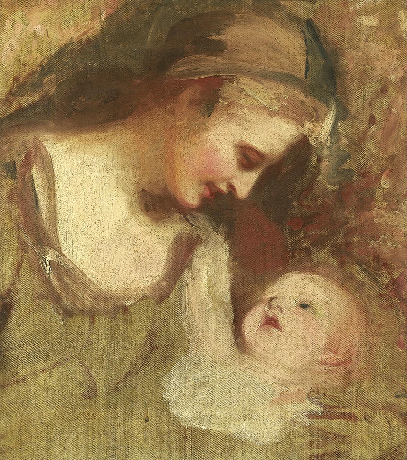 Sketch of a Mother and Child Painting by George Romney