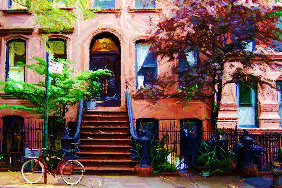 The Village Digital Art - Sketch of Carries Place from Sex and the City by Randy Aveille