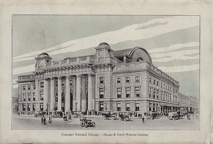 Sketch of Chicago Passenger Terminal  Photograph by Chicago and North Western Historical Society