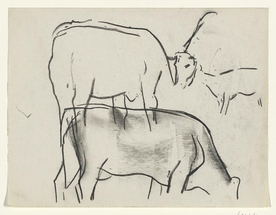 Sketch Of Cows, Leo Gestel, 1891 - 1941 Painting
