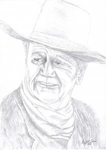 John Wayne Drawing - Sketch Of John Wayne by Crystal Sons John Wayne Drawing - Sketch Of John Wayne by Crystal Sons