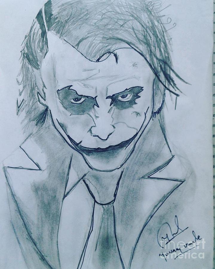 Download Joker Drawing Black And White Wallpaper | Wallpapers.com
