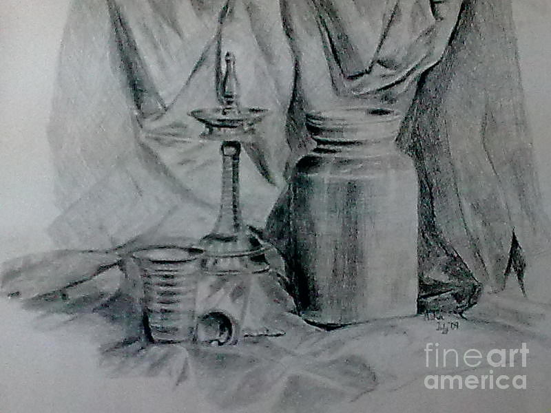 Premium Photo | The still life is drawn in pencil the concept of learning  to draw